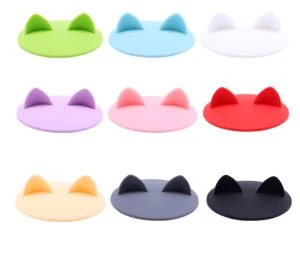 Cute Cat Ears Cup Silicone Cup درپوش های لاستیکی سیلیکونی را پوشش می دهد