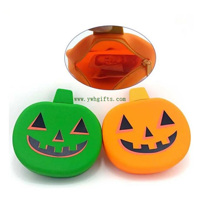 Pumpkin Shape Silicone Coin Purse Silicone Wallet Key Bag