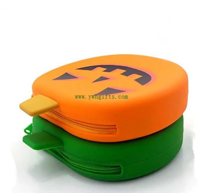 Pumpkin Shape Silicone Coin Purse Silicone Wallet Key Bag