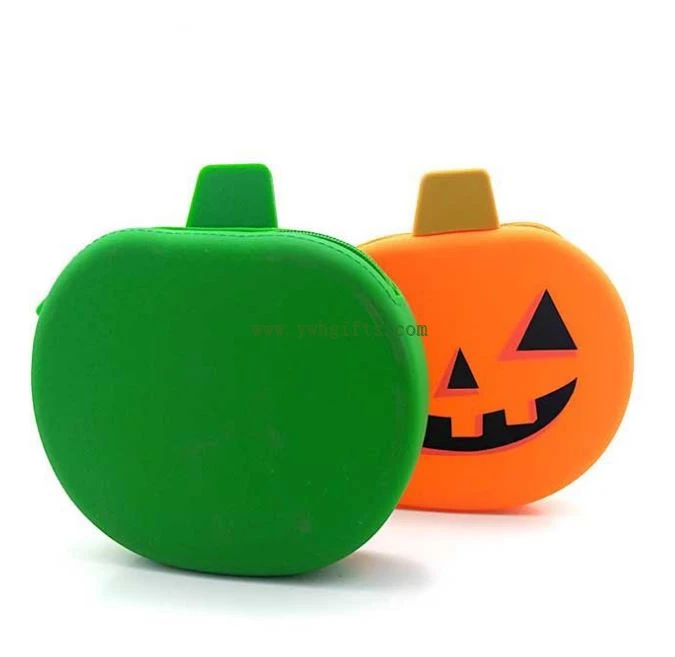 Pumpkin Shape Silicone Coin Purse Silicone Wallet Key Bag