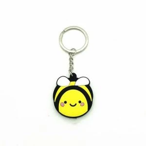 هدایای تبلیغاتی Mini Bee Keychain Keychain 3D Soft PVC Key Chain Rubber Keyring