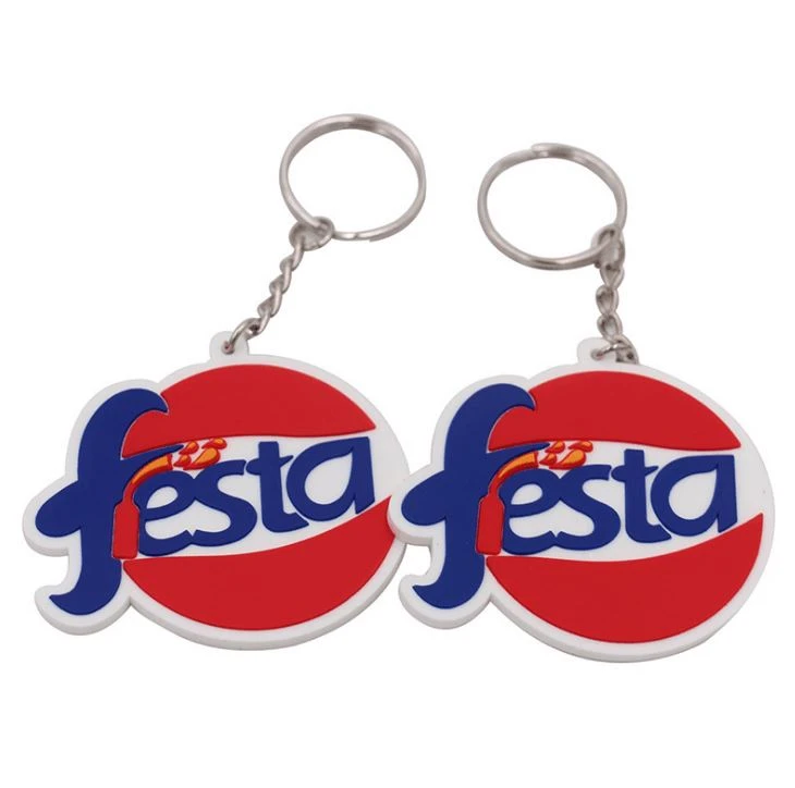 نرم پی وی سی Keychain 1 سمت 3D لاستیک دارنده کلید