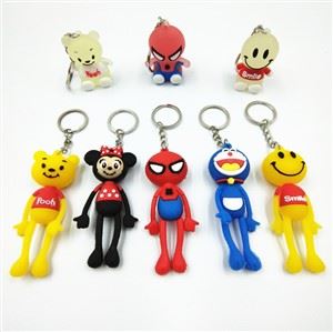 نگهدارنده کلید عروسک کارتونی سه بعدی پلاستیکی Keychain لاستیکی Keyrings سیلیکون